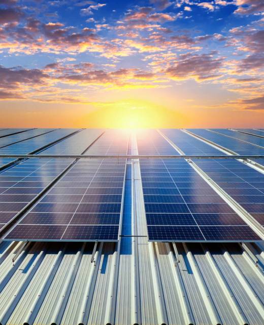 Solar panels on the roof. (Solar cell)